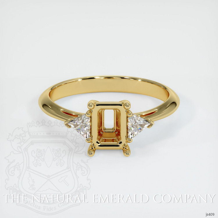 18K Yellow Gold Three Stone Ring Setting