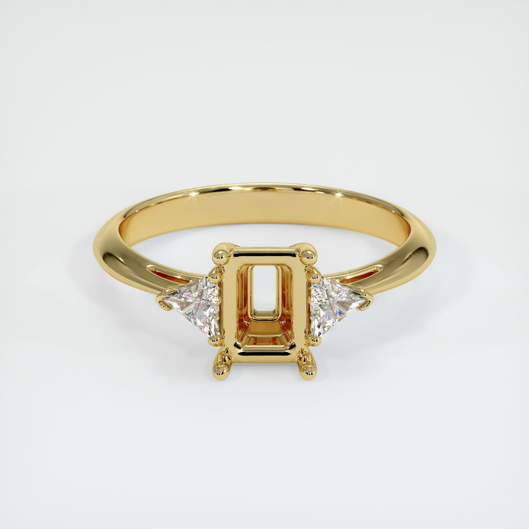 18K Yellow Gold Three Stone Ring Setting