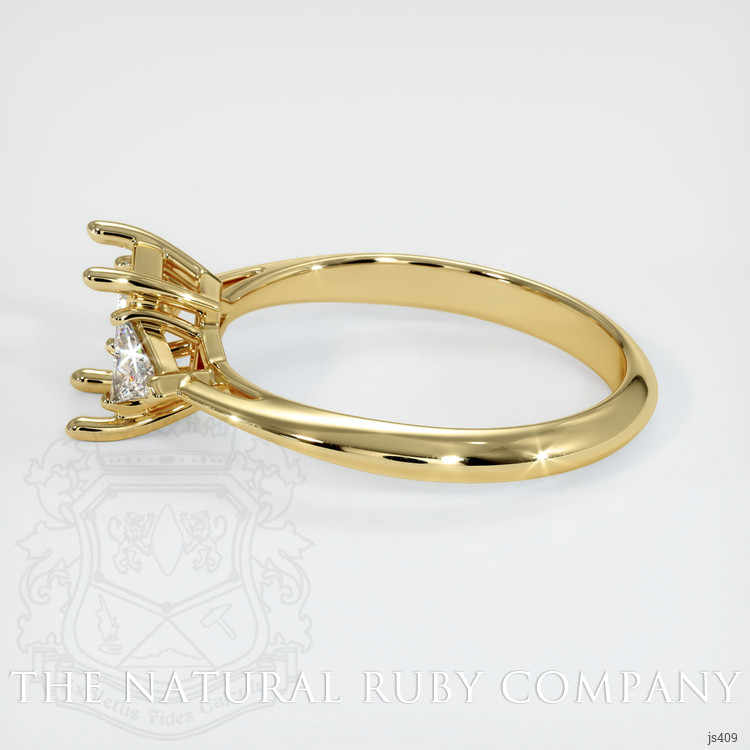 18K Yellow Gold Three Stone Ring Setting