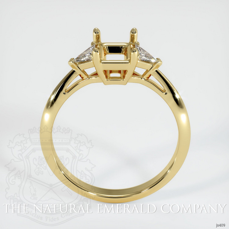 18K Yellow Gold Three Stone Ring Setting