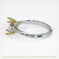 14K Yellow & White Three Stone Ring Setting Image