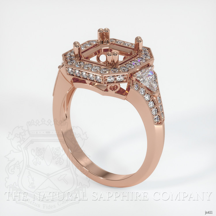 14K Rose Gold Antique Style Ring Setting