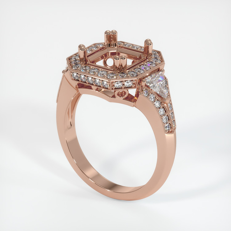 14K Rose Gold Antique Style Ring Setting