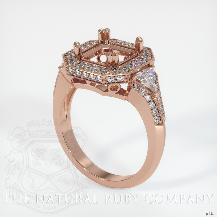 14K Rose Gold Antique Style Ring Setting