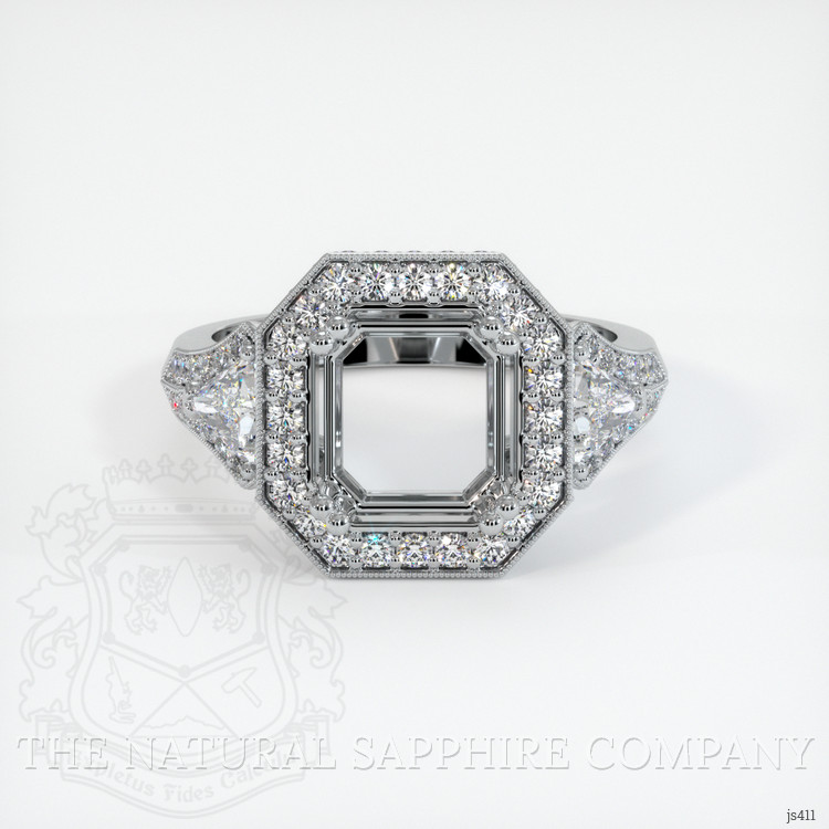 10K White Gold Antique Style Ring Setting