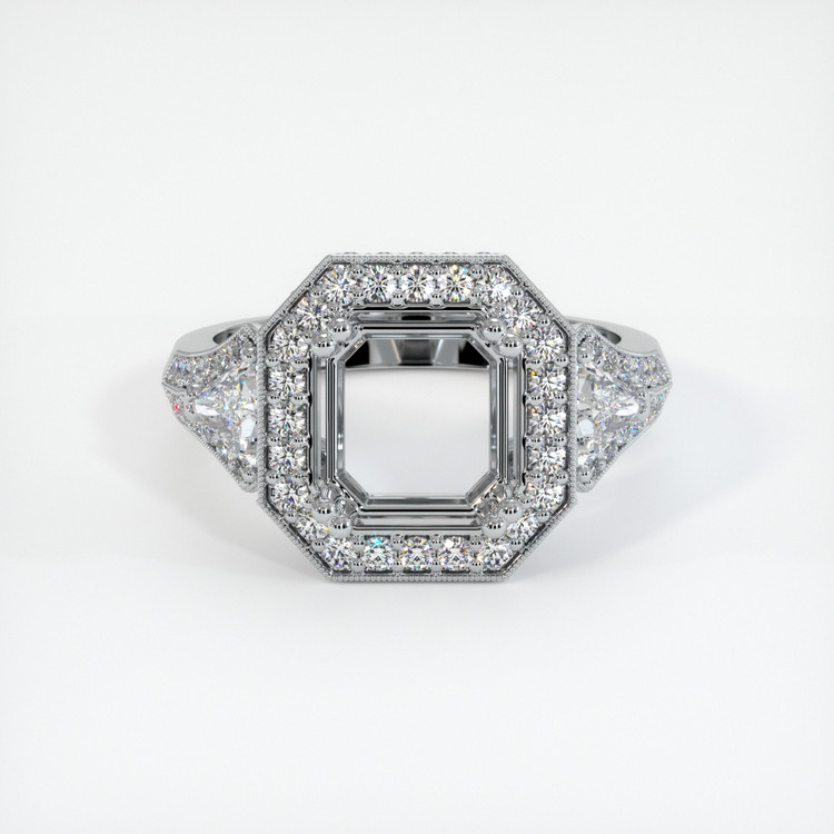 14K White Gold Antique Style Ring Setting