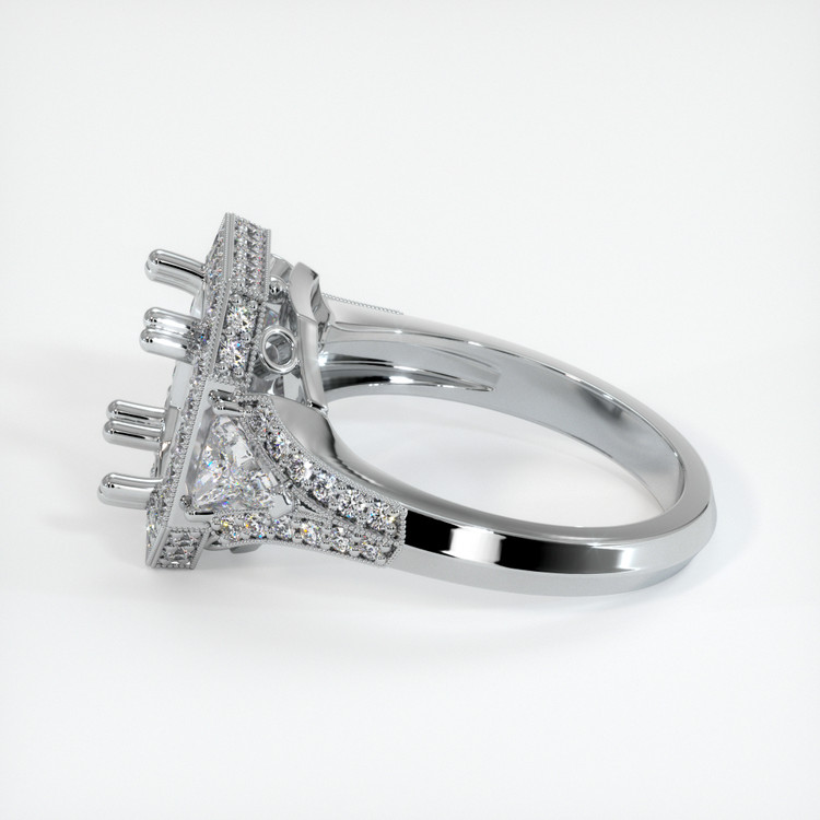 14K White Gold Antique Style Ring Setting