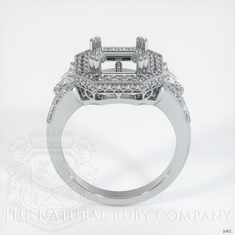 14K White Gold Antique Style Ring Setting