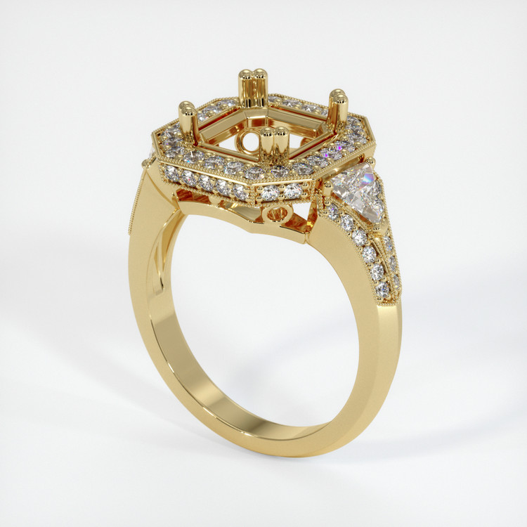 14K Yellow Gold Antique Style Ring Setting