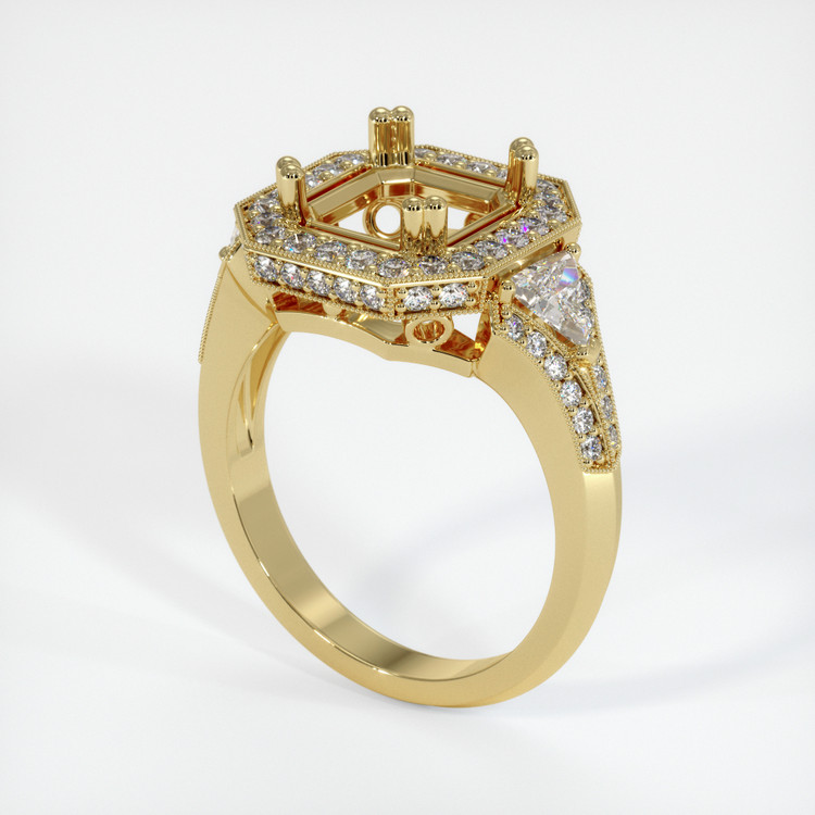 18K Yellow Gold Antique Style Ring Setting