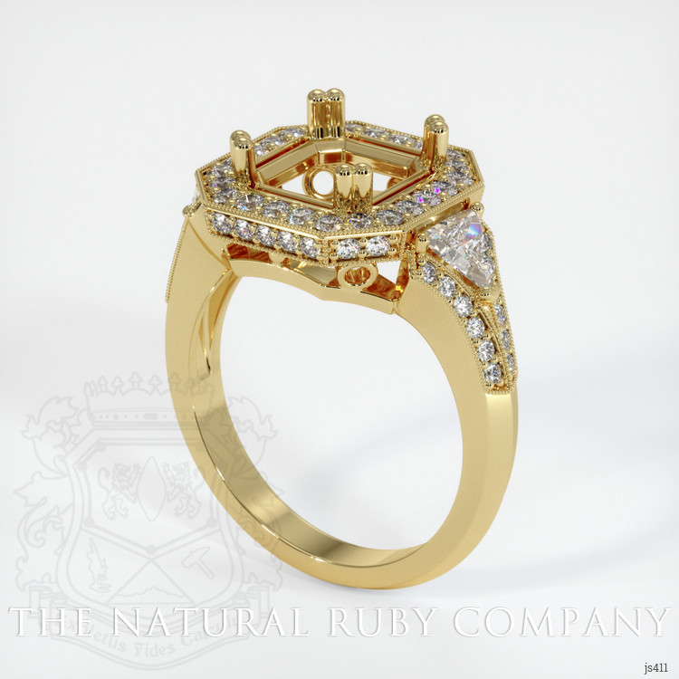 18K Yellow Gold Antique Style Ring Setting