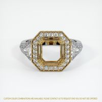 14K Yellow & White Antique Style Ring Setting Image