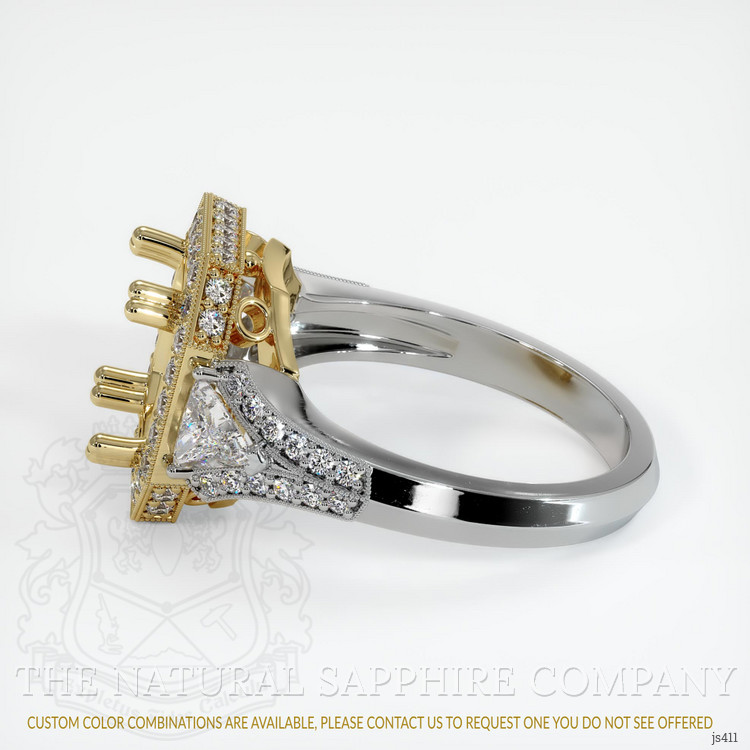 14K Yellow & White Antique Style Ring Setting