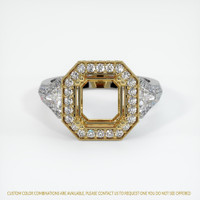 18K Yellow & White Antique Style Ring Setting Image
