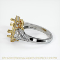 18K Yellow & White Antique Style Ring Setting Image