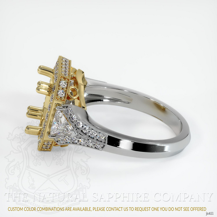 18K Yellow & White Antique Style Ring Setting