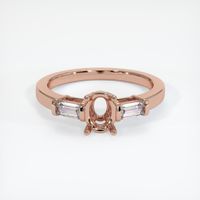 14K Rose Gold Three Stone Ring Setting Image