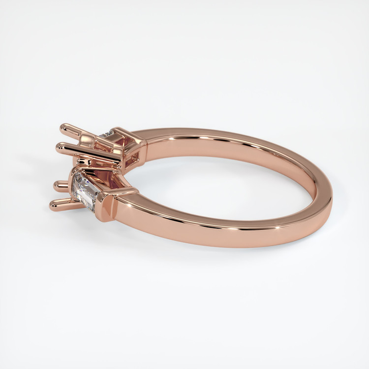 14K Rose Gold Three Stone Ring Setting
