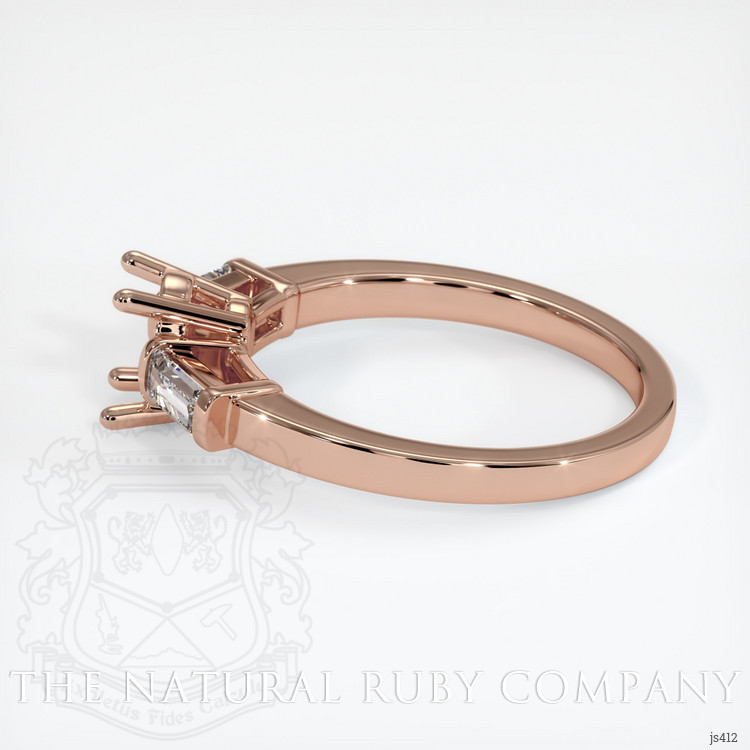 14K Rose Gold Three Stone Ring Setting