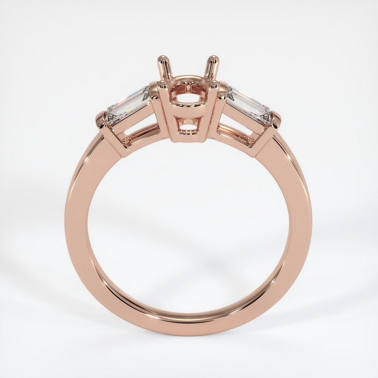 14K Rose Gold Three Stone Ring Setting