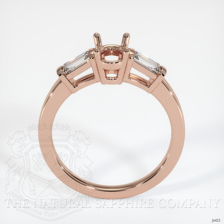 14K Rose Gold Three Stone Ring Setting