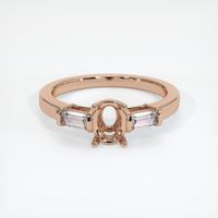 18K Rose Gold Three Stone Ring Setting Image