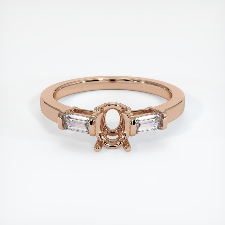 18K Rose Gold Three Stone Ring Setting