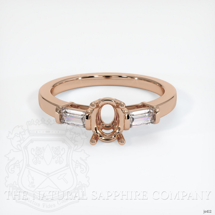 18K Rose Gold Three Stone Ring Setting