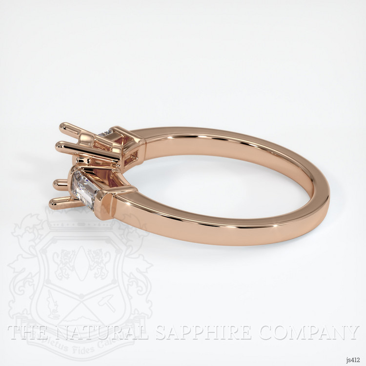 18K Rose Gold Three Stone Ring Setting