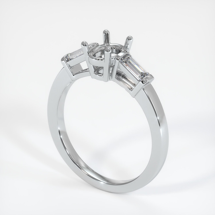 10K White Gold Three Stone Ring Setting