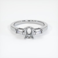 10K White Gold Three Stone Ring Setting Image