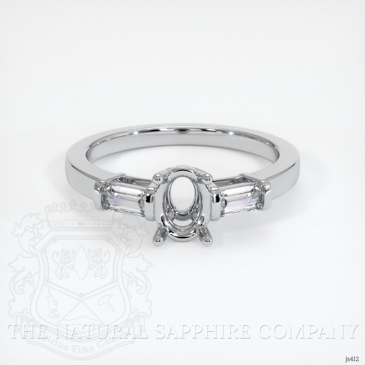 10K White Gold Three Stone Ring Setting