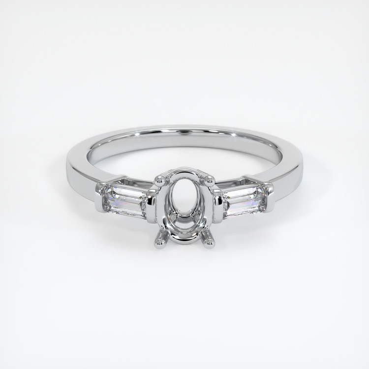 10K White Gold Three Stone Ring Setting