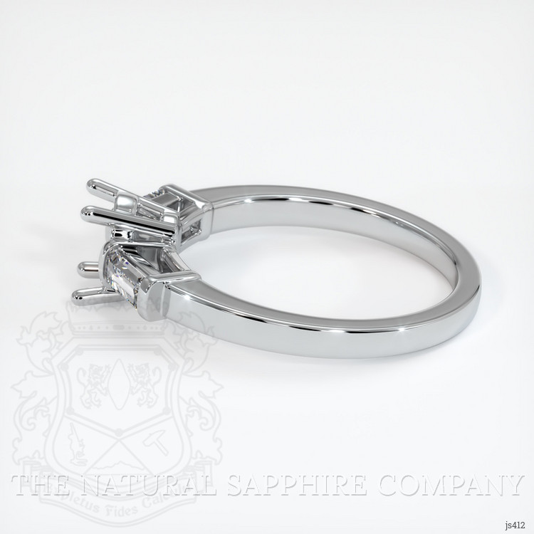 10K White Gold Three Stone Ring Setting