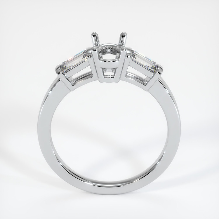10K White Gold Three Stone Ring Setting