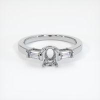 14K White Gold Three Stone Ring Setting Image