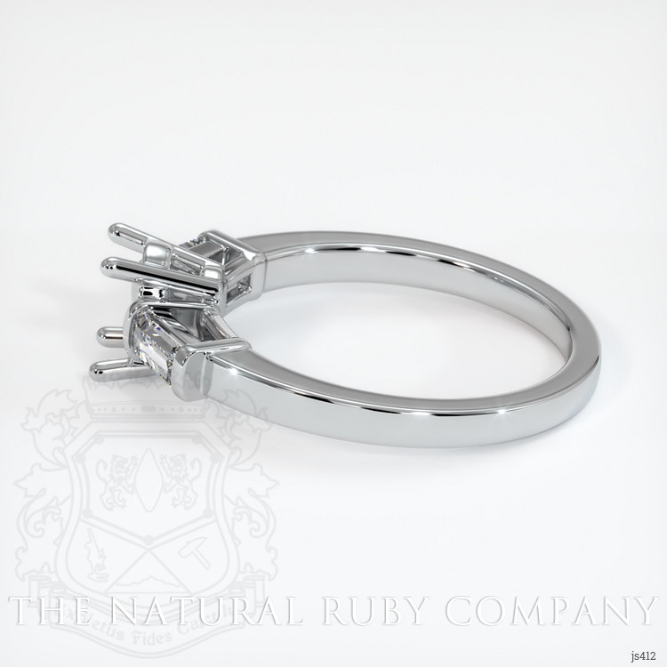 14K White Gold Three Stone Ring Setting