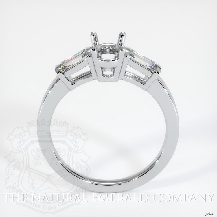 18K White Gold Three Stone Ring Setting
