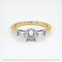 14K White & Yellow Three Stone Ring Setting Image