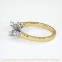 14K White & Yellow Three Stone Ring Setting Image