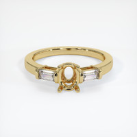 10K Yellow Gold Three Stone Ring Setting Image