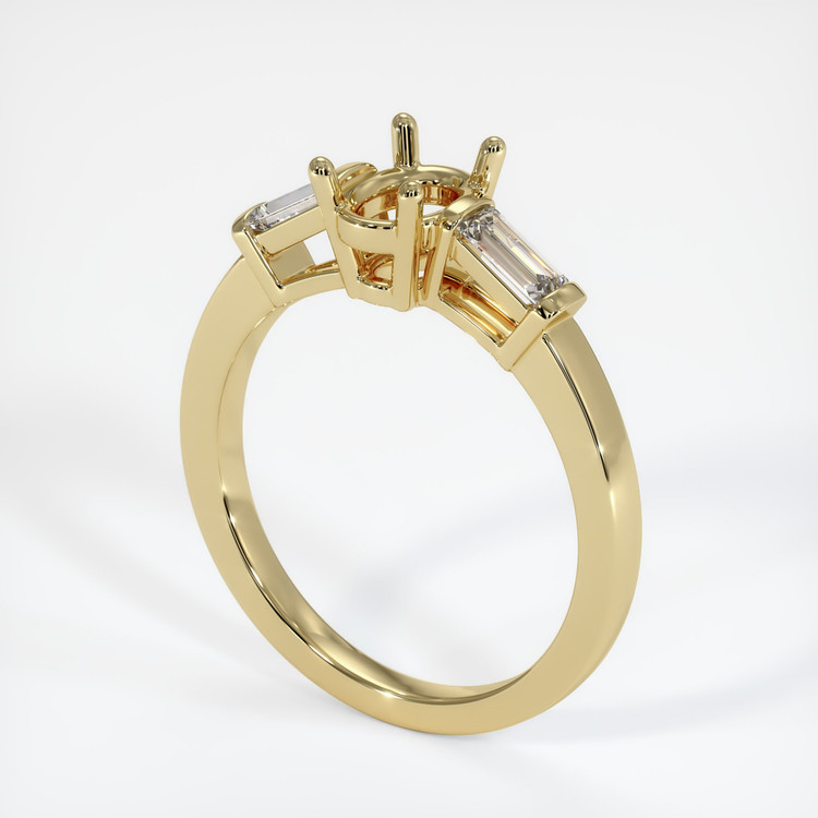 14K Yellow Gold Three Stone Ring Setting