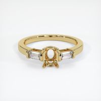 14K Yellow Gold Three Stone Ring Setting Image