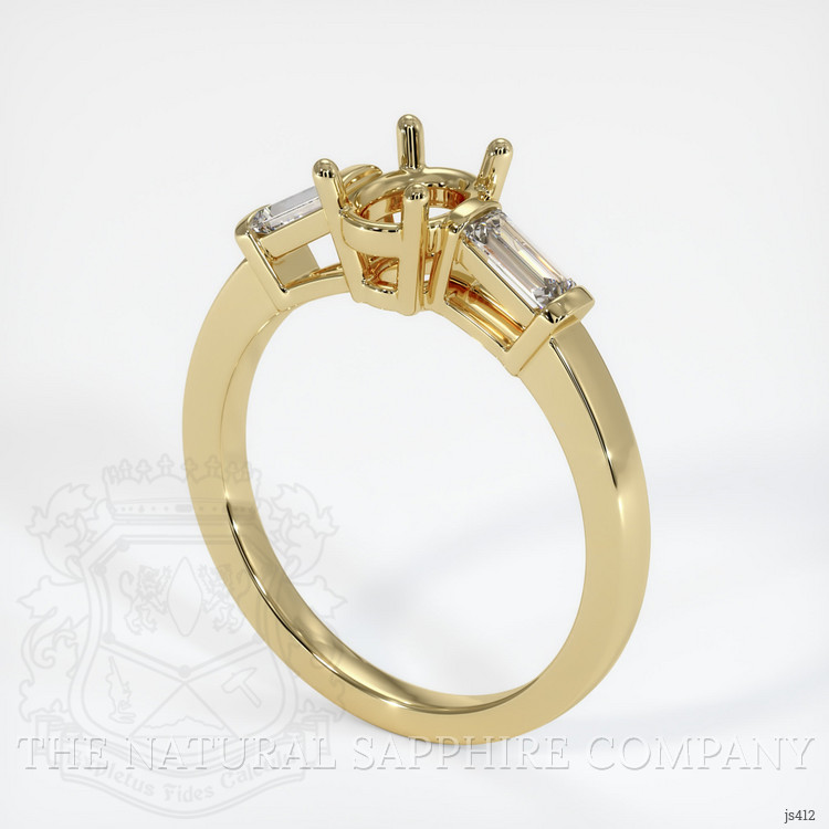 18K Yellow Gold Three Stone Ring Setting