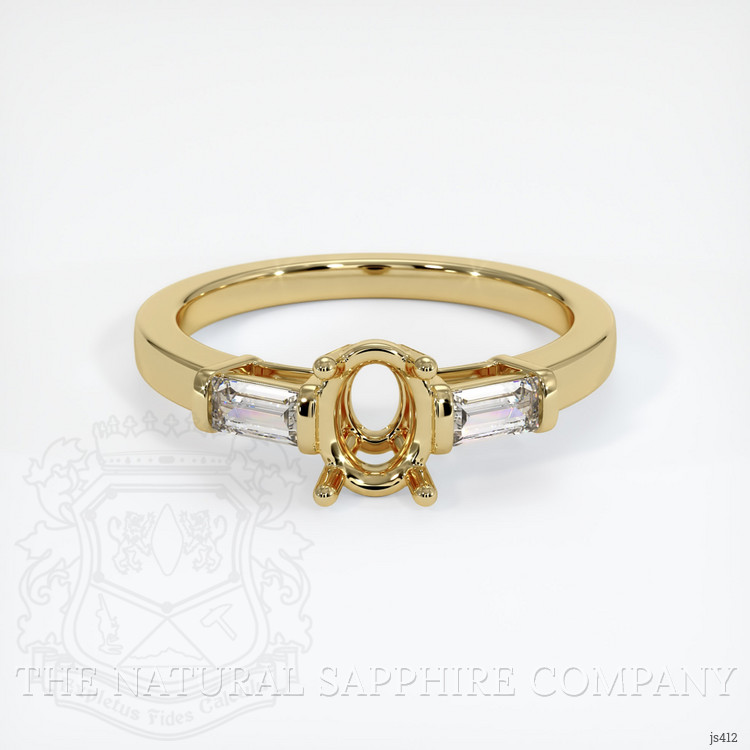18K Yellow Gold Three Stone Ring Setting