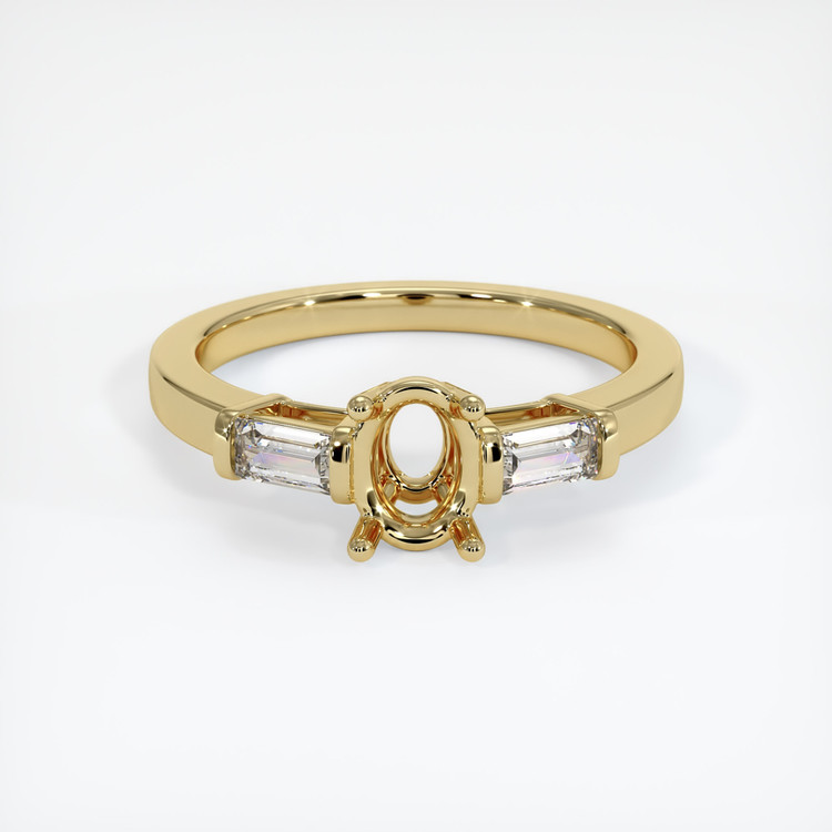 18K Yellow Gold Three Stone Ring Setting