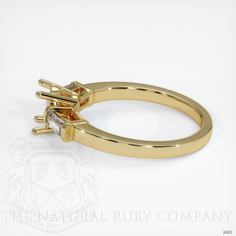 18K Yellow Gold Three Stone Ring Setting