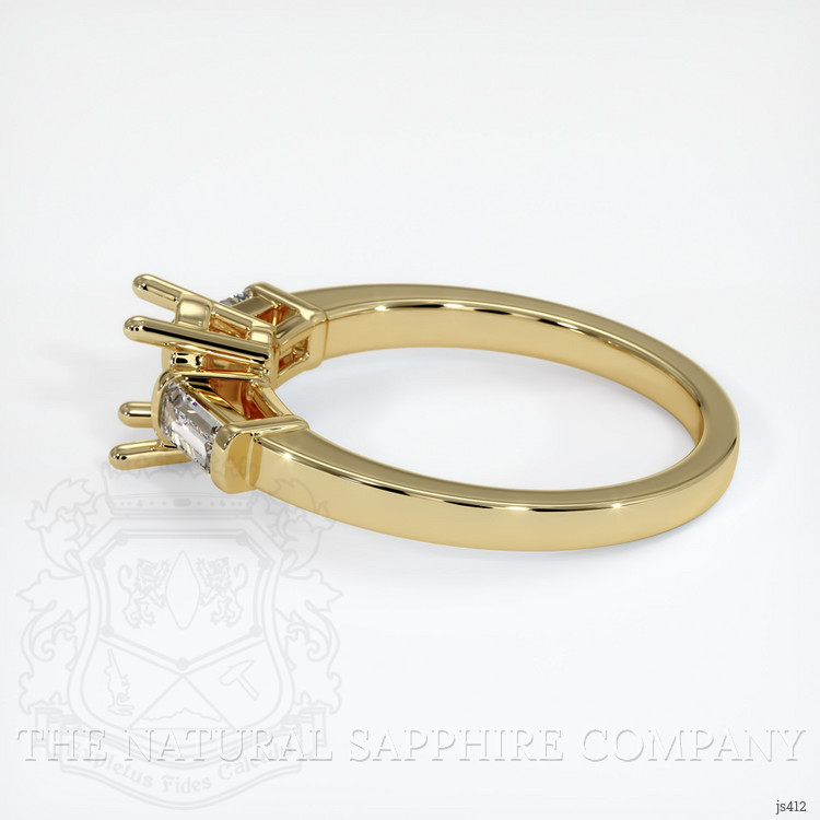 18K Yellow Gold Three Stone Ring Setting