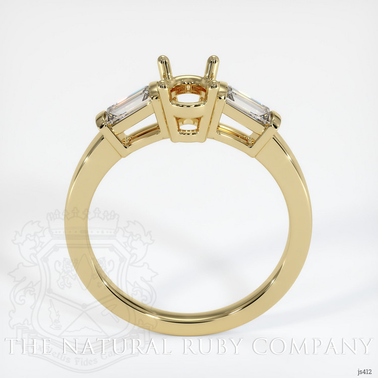 18K Yellow Gold Three Stone Ring Setting