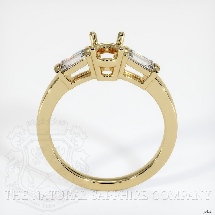 18K Yellow Gold Three Stone Ring Setting